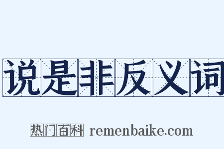 说是非反义词是什么意思的图片